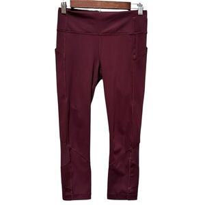 Lululemon Pace Rival Crop Leggings In Dark Adobe Women’s Size 4 Pockets Gym Yoga